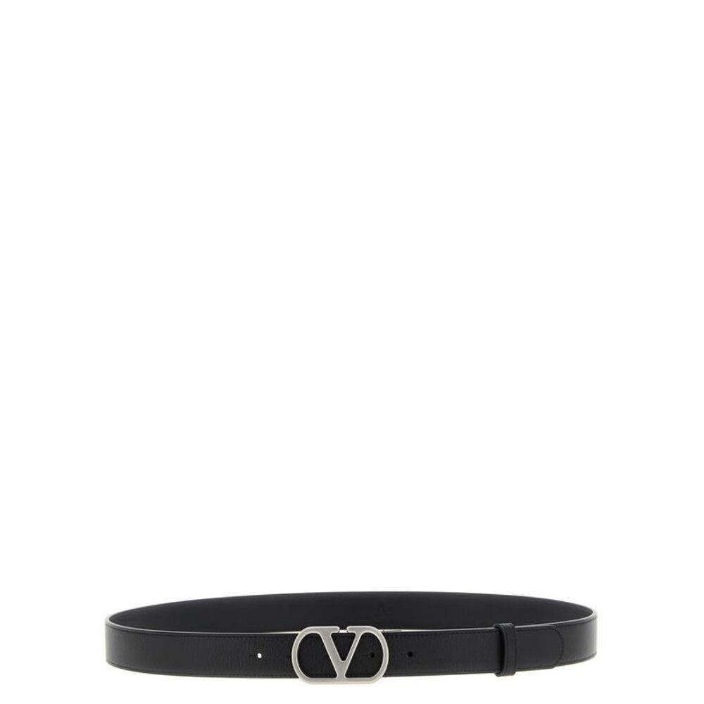 Valentino Garavani Black Calfskin Regular Men's Belt